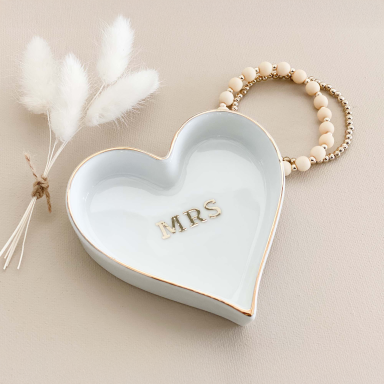 Best Wishes Mrs Heart Ring Dish